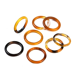 Темно-Золотистый Кольца из окрашенного и нагретого натурального полосатого агата/полосатого агата для женщин, темные золотарник, 2.5~3 мм, внутренний диаметр: 17~18 мм