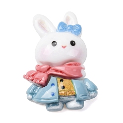 Кролик Кабошоны из непрозрачной смолы на тему животных, голубой, кролик, 31x23x10 мм