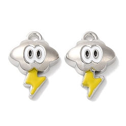 Cloud Наберешь металлизации сплава шармов, с эмалью, без кадмия, без никеля и без свинца, платина, глаз, облако, 12x12x4 мм, отверстие : 1.8 мм