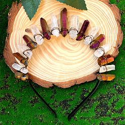 None Ободки для волос из натурального кварца и фиолетового кварца, корона для волос, для женщин девушек, никто, 200x160 мм