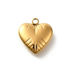 Настоящее золото 18K 304 подвески из нержавеющей стали, шарма сердца, реальный 18 k позолоченный, 17x16x5 мм, отверстие : 2 мм
