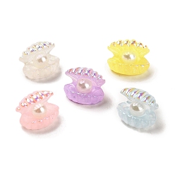 (52) Непрозрачная лаванда Украшение из прозрачной ракушки из смолы с бусинами из искусственного жемчуга в стиле барокко, AB цвет, украшение стола, разноцветные, 10x11x8~9 мм