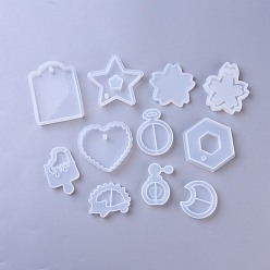 Белый Шейкер формы, поделки зыбучие пески ювелирные изделия силиконовые формы, формы для литья смолы, для уф-смолы, изготовление ювелирных изделий из эпоксидной смолы, разнообразные, белые, 1 шт / стиль, 10 шт / комплект