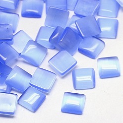 Васильковый Кабошоны кошачьего глаза, квадратный, васильковый, 12x12x3 мм
