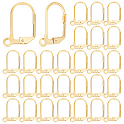 Золотой 40 шт. 304 серьги с рычагом из нержавеющей стали, с петлей, золотые, 18x12x1.5 мм, отверстие : 2 мм, штифты : 0.8 мм