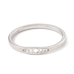 Нержавеющая Сталь Цвет 201 кольцо на палец с фазами луны из нержавеющей стали для женщин, цвет нержавеющей стали, размер США 7 3/4 (17.9 мм)