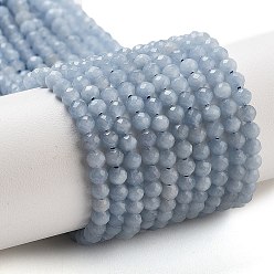 Ангелит Натуральные ангельские бусины, граненые, круглые, 3 мм, отверстие : 0.8 мм, около 128 шт / нитка, 14.96'' (38 см)