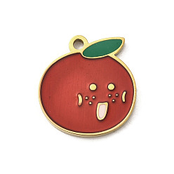 Яблоко 304 нержавеющей стальной эмали подвески, ионное покрытие (ip), золотые, яблоко, 15x14x1.5 мм, отверстие : 1.5 мм