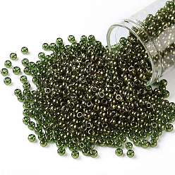 (324) Gold Luster Moss Green TOHO Round Seed Beads, Japanese Seed Beads, (324) Gold Luster Moss Green, 8/0, 3mm, Hole: 1mm, about 10000pcs/pound