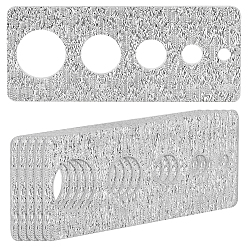 Серебро Акриловый инструмент для установки безопасных глаз для изготовления игрушек, доска для измерения глазного яблока куклы, серебряные, 120x50x2~2.5 мм, отверстие: 6мм и 10мм и 15мм и 20мм и 25мм