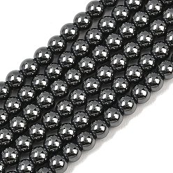 Non-magnetic Hematite Synthetic Non-magnetic Hematite Beads Strands, Smooth Round, Grade 5A, 4mm, Hole: 0.9mm, about 109pcs/strand, 15.75''(40cm)