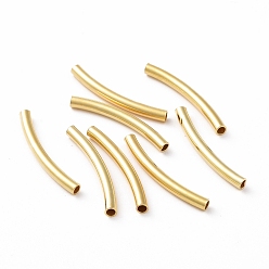 Настоящее золото 18K 925 серебро бусы трубка, изогнутая трубка, реальный 18 k позолоченный, 20x2 мм, отверстие : 1.4 мм, Около 41 шт / 10 г