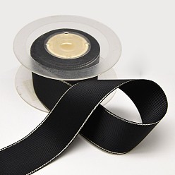Черный Проводной Grosgrain ленты для подарочной упаковке, чёрные, 1 дюйм (25 мм), о 100yards / рулон (91.44 м / рулон)