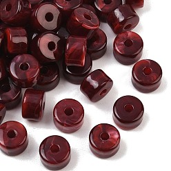 Dark Red Two-Color Opaque Acrylic Imitation Gemstone Beads, Column, Dark Red, 12x8mm, Hole: 3mm, about 526pcs/500g