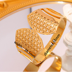 Fan 304 браслеты из нержавеющей стали, широкие браслеты для женщин, реальный 18 k позолоченный, вентилятор, внутренний диаметр: 2-1/4 дюйм (5.8 см)