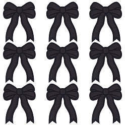 Черный Вышивка на ткани, сетка на нашивках, термоклей, аксессуары для костюма, аппликация, бантом, чёрные, 130x105x1.5 мм