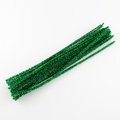 Green Christmas Tinsel Decoration DIY Chenille Stem Metallic Tinsel Garland Craft Wire, Green, 290x7mm
