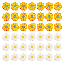 Золотистый 200 шт 2 стили ручной работы из полимерной глины бусины, цветок, золотые, 8.5~9x9x4 мм, отверстие : 1.6 мм, 100 шт / стиль