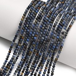 дюмортьерит Натуральные нити из бисера, круглые, 2~2.5 мм, отверстие : 0.5 мм, около 174~178 шт / нитка, 14.96''~15.16'' (38~38.5 см)