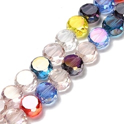 (52) Непрозрачная лаванда Стеклянные бусины с гальваническим покрытием , плоско-круглые, граненые, разноцветные, 8x4.5 мм, отверстие : 1.2 мм, около 68 шт / нитка, 20.28'' (51.5 см)