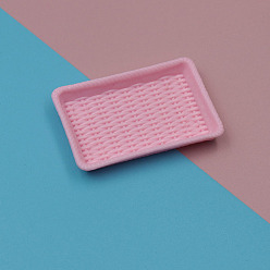 Pink Пластиковая мини модель, аксессуары для кукольного домика с микро-ландшафтом, притворяясь опорными украшениями, прямоугольные, розовые, 50x32 мм