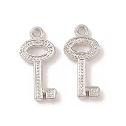 Платина Пластмассовые подвески ccb, ключ, платина, 24x11.5x3 мм, отверстие : 2 мм