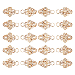 Golden 20Pcs Knot Zinc Alloy Adjustable Jean Button Pins, Waist Tightener, Sewing Fasteners for Garment Accessories, Golden, 28x17.5x3.5mm, Hole: 5.3mm