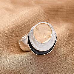 Круглые Кольца из цинкового сплава и эмали для женщин, золотые, круглые, 23x23.5 мм, внутренний диаметр: 20 мм