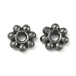 Черный Покрытие стойки прокладками из цинкового сплава, долговечный, цветок, чёрные, 6x1.5 мм, отверстие : 1.5 мм