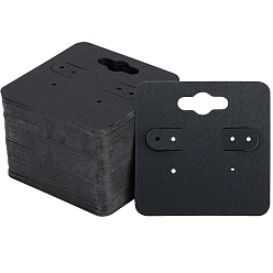 Черный 200карточки для демонстрации бумажных сережек, квадратный, чёрные, 5x5x0.05 см