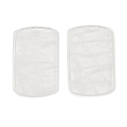 Хрусталь Природного кварца хрустальных подвесок, прямоугольные подвески из горного хрусталя, 40x25x3.5 мм, отверстие : 1.6 мм