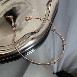 Круглые 304 браслеты из нержавеющей стали с латунными подвесками, золотые, круглые, 7-7/8 дюйм (200 мм)