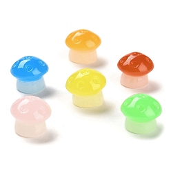 (52) Непрозрачная лаванда Светящийся грибной орнамент из смолы, Светящийся в темноте гриб для украшения стола, разноцветные, 12x10~10.5 мм