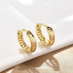 Настоящее золото 18K Треугольные латунные серьги-кольца, стойки покрытие, долговечный, без свинца и без кадмия, реальный 18 k позолоченный, 13x4 мм