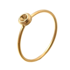 Золотой 304 оправа для колец из нержавеющей стали со стразами, золотые, лоток : 2.8 мм, 1.2 мм, внутренний диаметр: 18.2 мм