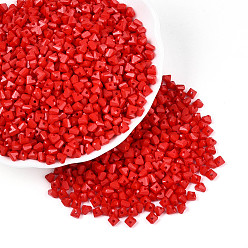 Малиновый Выпечка краска стеклянные бусины, граненое сердце, малиновый, 3.5x4.5x4.5 мм, отверстие : 1 мм, Около 7620 шт / фунт