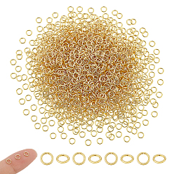 Real 18K Gold Plated 2000Pcs 304 Stainless Steel Open Jump Rings, Round Ring, Metal Connectors for DIY Jewelry Crafting and Keychain Accessories, Real 18K Gold Plated, 22 Gauge, 4x0.6mm, Inner Diameter: 2.8mm