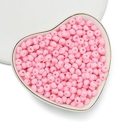 Фламинго Акриловые имитация жемчужные бусы, слеза, нерегулярный, непрозрачный, фламинго, 5x5x4 мм, отверстие : 1.4 мм