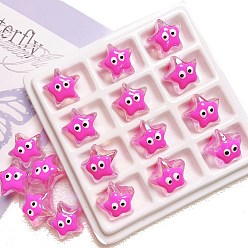 Темно-Розовый 5 шт. светящиеся непрозрачные акриловые бусины, светится в темноте, звезды с глаз, темно-розовыми, 19 мм