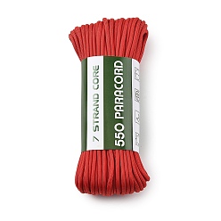 Rouge 550 Cordon de parachute en polyester paracorde, 7 cordon à âme multibrins, couleur unie, rouge, 4mm, environ 33.90 yards (31m)/paquet