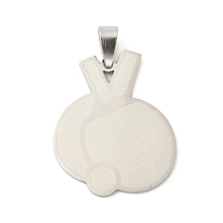 Нержавеющая Сталь Цвет Спортивные 201 подвески из нержавеющей стали с лазерной резкой, талисманы для настольного тенниса, цвет нержавеющей стали, 36x28x1.4 мм, отверстие : 8x4 мм