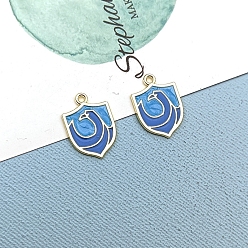 Змея Подвески из эмали и сплава, золотые, щит очарование, змея, 24x16 мм