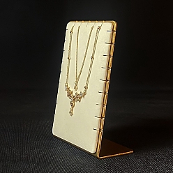 Бежевый Подставки для ожерелий из бархата и металла, l-образный, золотые, бежевые, 8.5x14 см