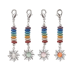 Случайный цвет Подвеска из солнечного сплава и кошачьего глаза, Подвеска-застежка-когти из натурального лавового камня и цинкового сплава, случайный цвет, 75 мм