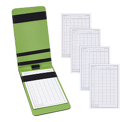 Черный 1обложки для книг из искусственной кожи, прямоугольные, с 5шт. карточками для подсчета очков в гольфе, бумагой для записи результатов., чёрные, 190x108x11 мм