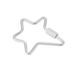 Нержавеющая Сталь Цвет Нержавеющая сталь Винт застежками, стопорный карабин, звезда, цвет нержавеющей стали, 36x28 мм