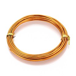 Оранжевый Круглая алюминиевая проволока, гибкая металлическая проволока, для поделок и поделок, оранжевые, 15 датчик, 1.5 мм, 5 м / рулон (16.4 фут / рулон)