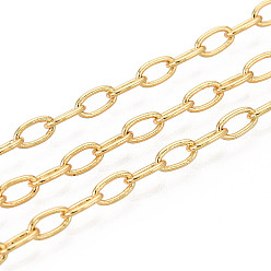 Золотой Латунные кабельные цепи, пайки, с катушкой, золотые, 5x3x0.5 мм, около 32.81 футов (10 м) / рулон