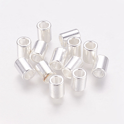 Silver Tibetan Style Alloy Beads, Column, Cadmium Free & Nickel Free & Lead Free, Silver, 8x6mm, Hole: 3.5~4mm
