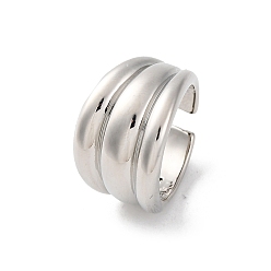 Платина Покрытие стойки латунные рифленые открытые манжеты, без кадмия и без свинца, платина, внутренний диаметр: 17 мм